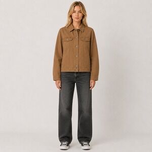 Vintage Tan Brown Canvas Trucker Jacket Utility Workwear Early Winters Portland